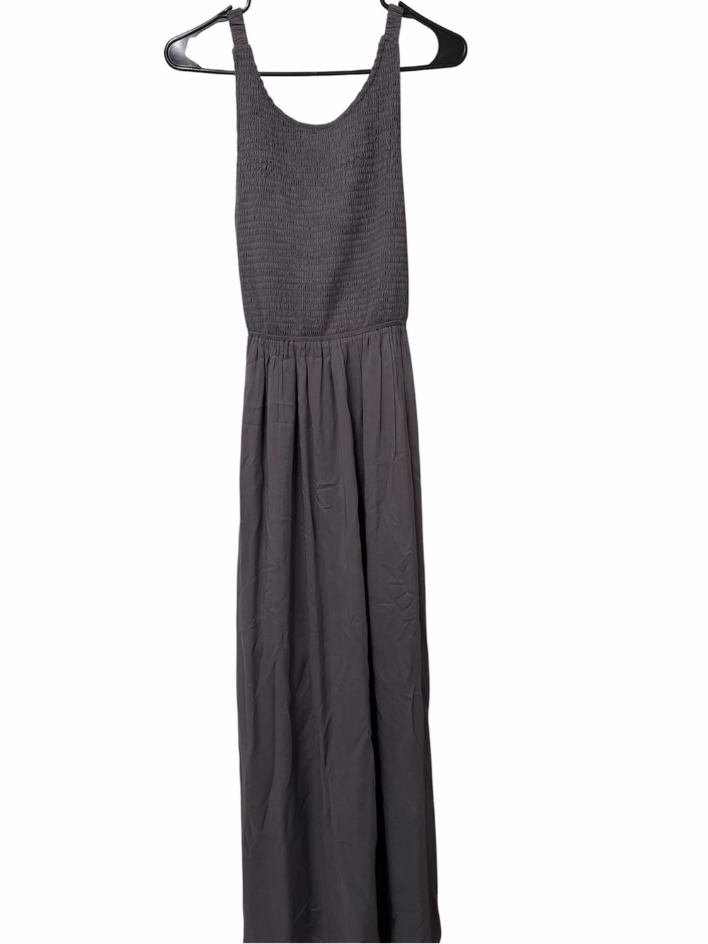 Wishlist Apparel Charcoal Gray Smocked Cutout Maxi Dress Size M